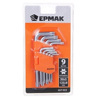 Набор шестигранников 9 предметов (звездочка) TORX-профиль ЕРМАК 657-023