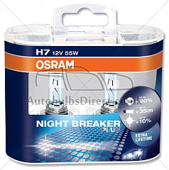 Лампы H7 12V55W+90%/+110% OSRAM Night Breaker Unlimited (64210NBP/64210NBU)