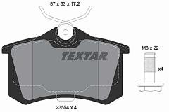 Колодки задние для Peugeot/ C2/C3/C4/1007/2008/207/208/307/2355402/TEXTAR