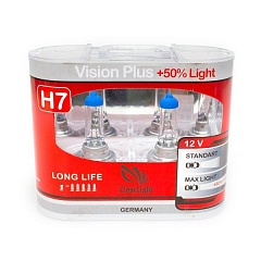 Лампы H7 12V55W ClearLight VISION PLUS +50% LIGHT (2шт)