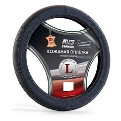 Оплетка на руль AVS GL302M-B черная 37*39см