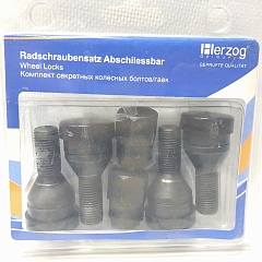 Болты колеса с секретом Herzog (черные) HL8 1040